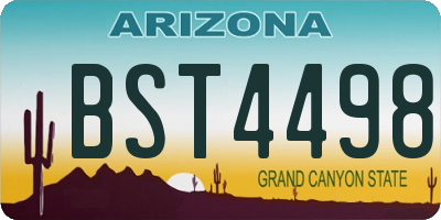 AZ license plate BST4498