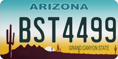 AZ license plate BST4499