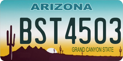 AZ license plate BST4503