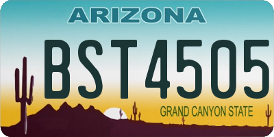 AZ license plate BST4505