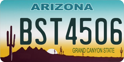 AZ license plate BST4506