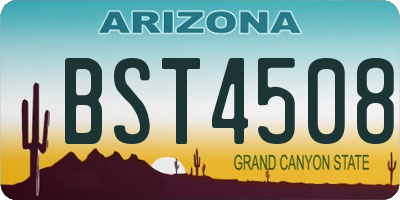 AZ license plate BST4508