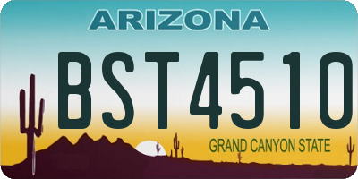 AZ license plate BST4510