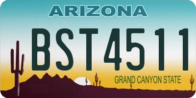 AZ license plate BST4511