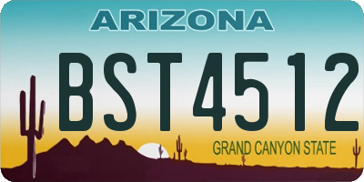 AZ license plate BST4512