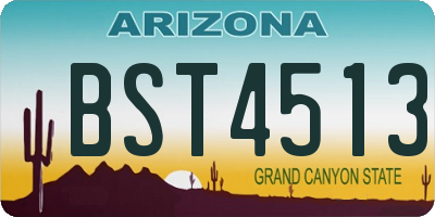 AZ license plate BST4513