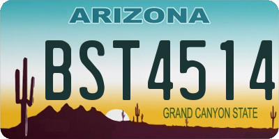 AZ license plate BST4514