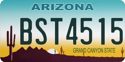 AZ license plate BST4515