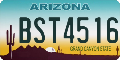 AZ license plate BST4516