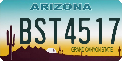 AZ license plate BST4517