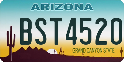 AZ license plate BST4520