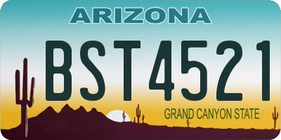 AZ license plate BST4521