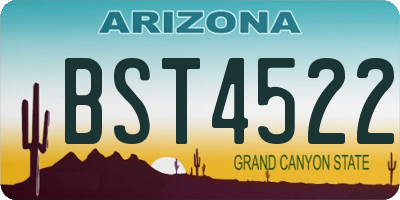 AZ license plate BST4522