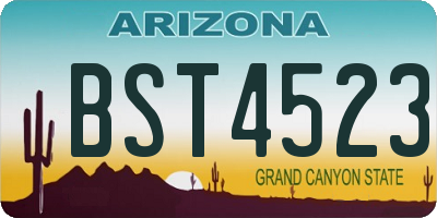 AZ license plate BST4523