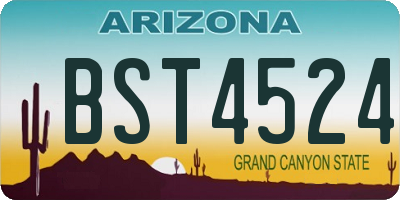 AZ license plate BST4524