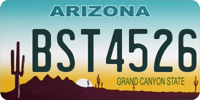 AZ license plate BST4526