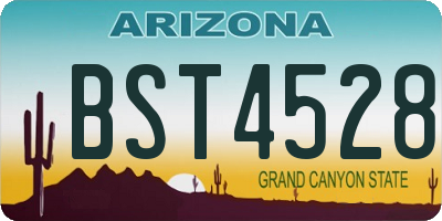 AZ license plate BST4528