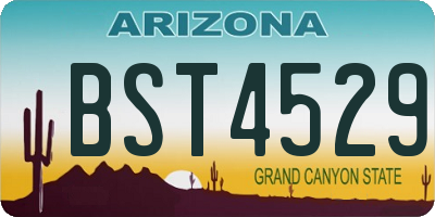 AZ license plate BST4529