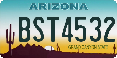 AZ license plate BST4532