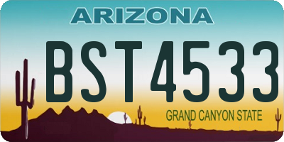 AZ license plate BST4533