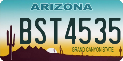 AZ license plate BST4535