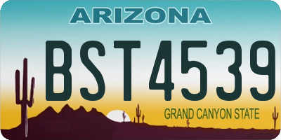 AZ license plate BST4539