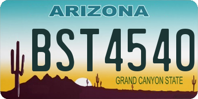 AZ license plate BST4540