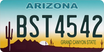 AZ license plate BST4542