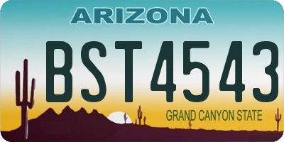 AZ license plate BST4543