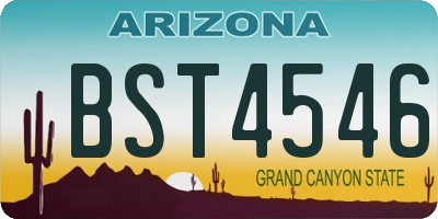 AZ license plate BST4546