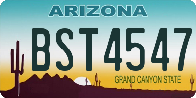 AZ license plate BST4547