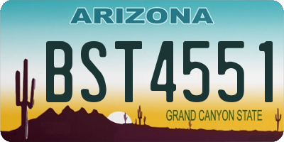 AZ license plate BST4551