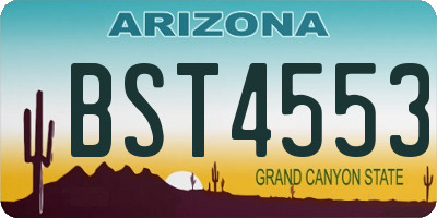 AZ license plate BST4553