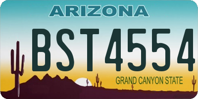 AZ license plate BST4554