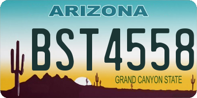 AZ license plate BST4558