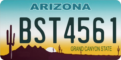 AZ license plate BST4561