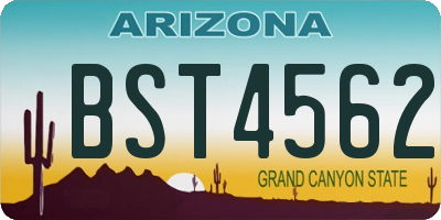 AZ license plate BST4562