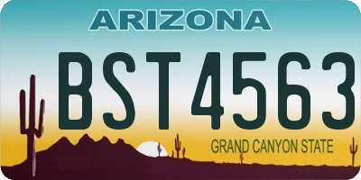 AZ license plate BST4563