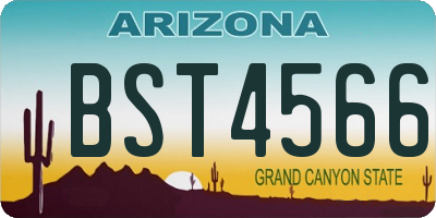 AZ license plate BST4566