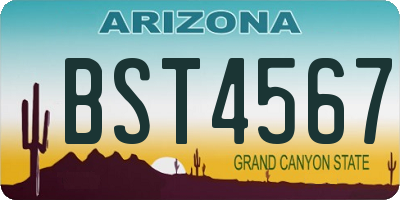 AZ license plate BST4567