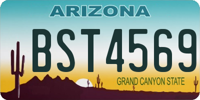 AZ license plate BST4569