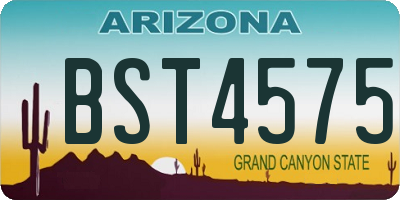 AZ license plate BST4575