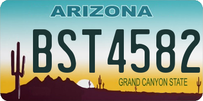 AZ license plate BST4582