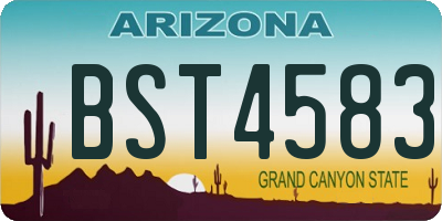 AZ license plate BST4583