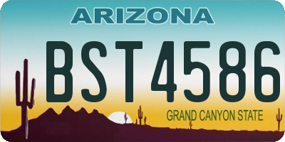 AZ license plate BST4586