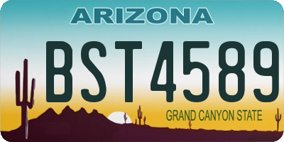 AZ license plate BST4589