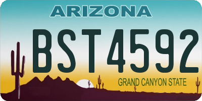 AZ license plate BST4592