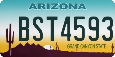 AZ license plate BST4593