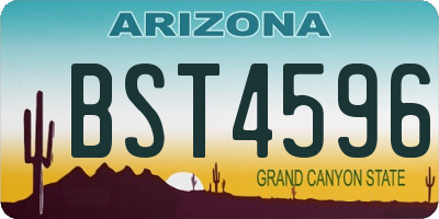 AZ license plate BST4596