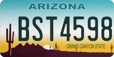 AZ license plate BST4598